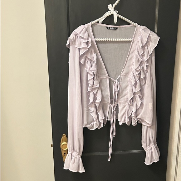 SHEIN Tops - Women's Lavender Ruffle Blouse